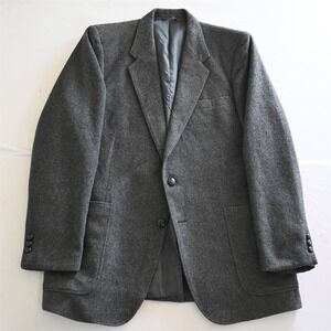Vtg Alberto Giani 44L Gray Heavy Flannel Wool Mens Sport Coat Blazer Suit Jacket